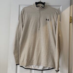 Under Armour Light Gray 1/4 zip Pullover with Black Trim MTall